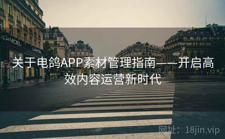 关于电鸽APP素材管理指南——开启高效内容运营新时代 关于电鸽APP素材管理指南——开启高效内容运营新时代